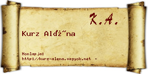 Kurz Aléna névjegykártya